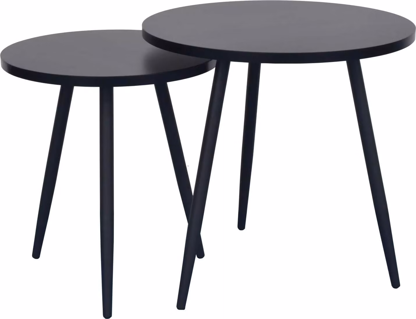 set di 2 tavolini Tavolino Cleo 50x50cm 40x40cm nero MDF