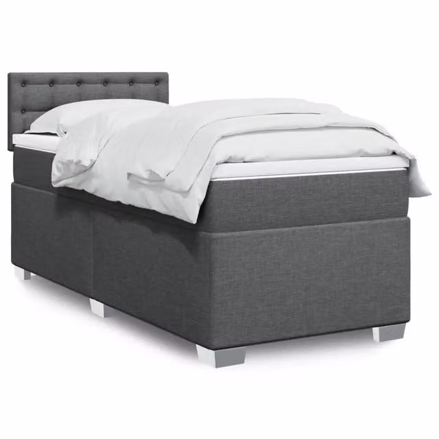 Giroletto a Molle con Materasso Grigio Scuro 80x200 cm Tessuto 3288030