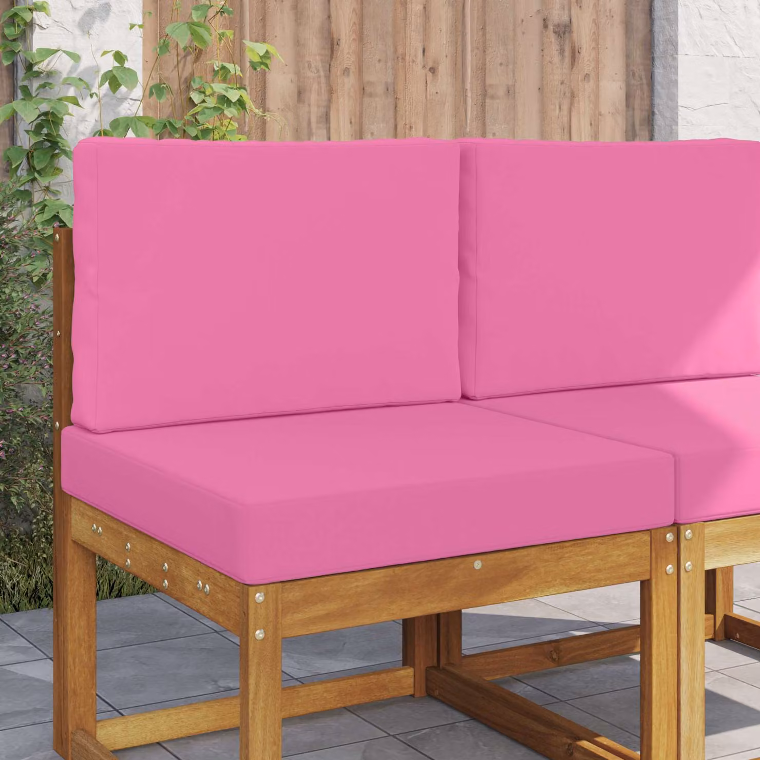 vidaXL Cuscino per divano da esterno rosa in poliestere con fodera rimovibile L 60 cm x P 60 cm