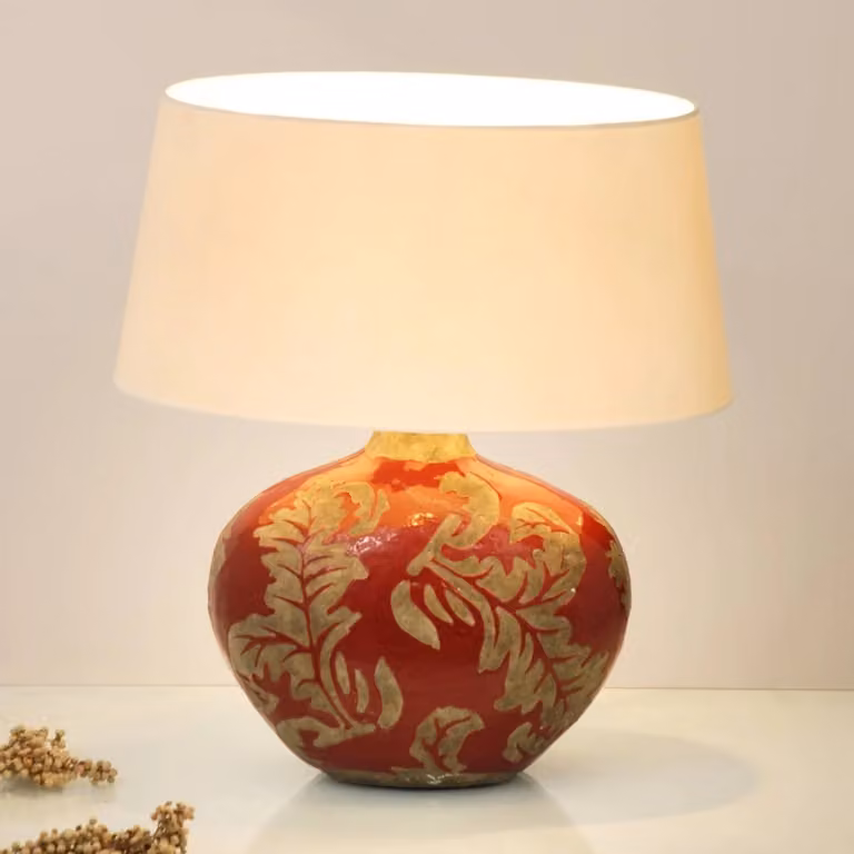 Holländer Lampada da tavolo Toulouse, Rosso, Soggiorno / Sala da pranzo, Ceramica, Lampada da tavolo