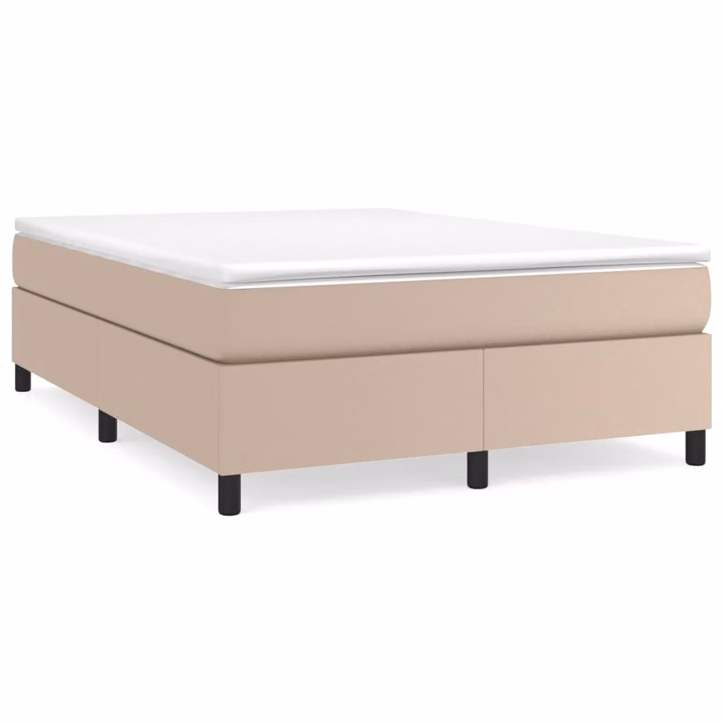 Giroletto a Molle con Materasso Cappuccino 160x200cm Pelle finta