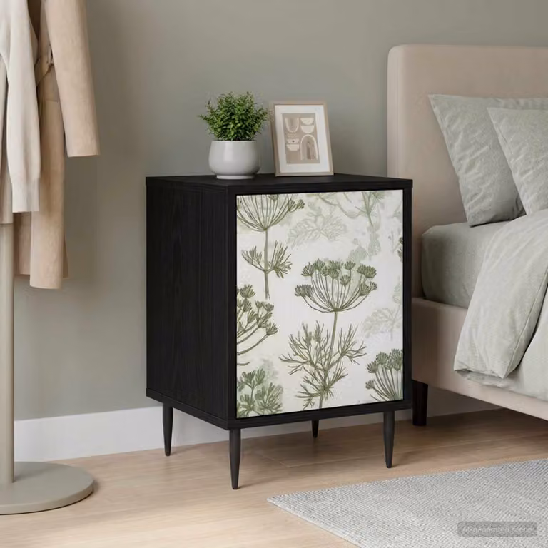 vidaXL Armadio da Notte GOTHA Rovere Nero Moderno L/P/H: 36 x 33 x 51 cm
