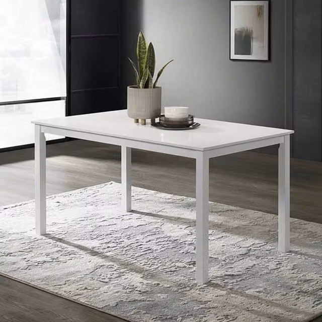 Tavolo rettangolare moderno Dori bianco opaco L: 140 cm, P: 80 cm, H: 74 cm