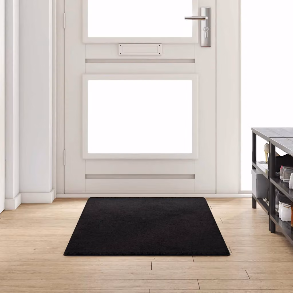 Runner in moquette vidaXL nero, moderno e antiscivolo, 80 x 200 cm, 100% polipropilene hand-tufted
