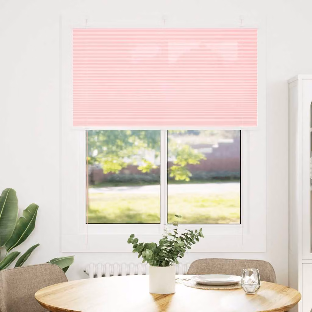 vidaXL Tenda Plissettata Rosa 105x150 cm Larghezza Tessuto 104,4 cm