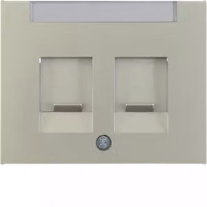 Berker 11827004 Elemento centrale con deflettori antipolvere e campo di scrittura in acciaio inossidabile verniciato