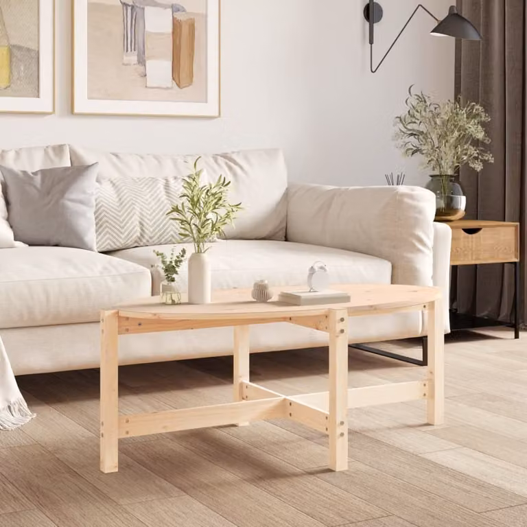 vidaXL Tavolino 118x63x45 cm in pino massiccio - Tavolino - Tavoli da caffè - Tavolino - Tavolino da divano