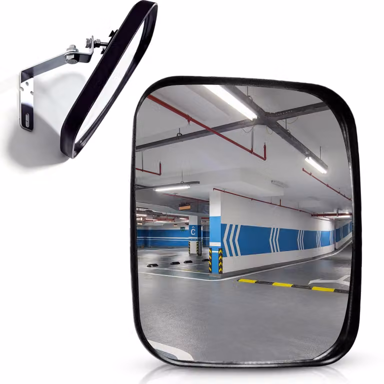 Specchio convesso, 19x16 cm, in acrilico, con ampio angolo di visione, ideale per garage e vialetti