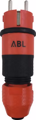ABL 1529140 Spina di contatto di terra professionale IP54 con doppio sistema di messa a terra nero/rosso