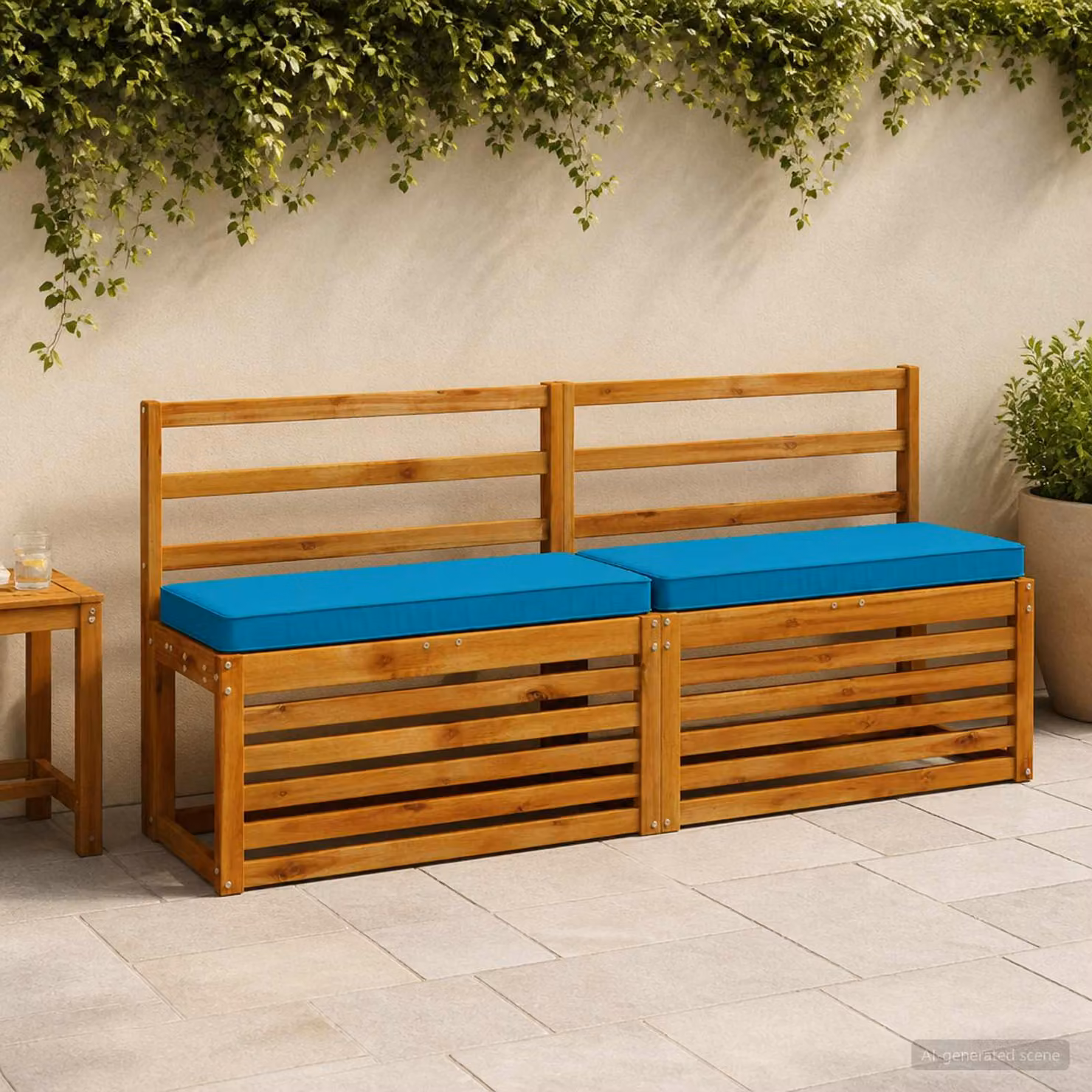 Cuscino per Panchina vidaXL VUGHT in Poliestere Azzurro con Rivestimento Lavabile e Resistente ai Raggi UV