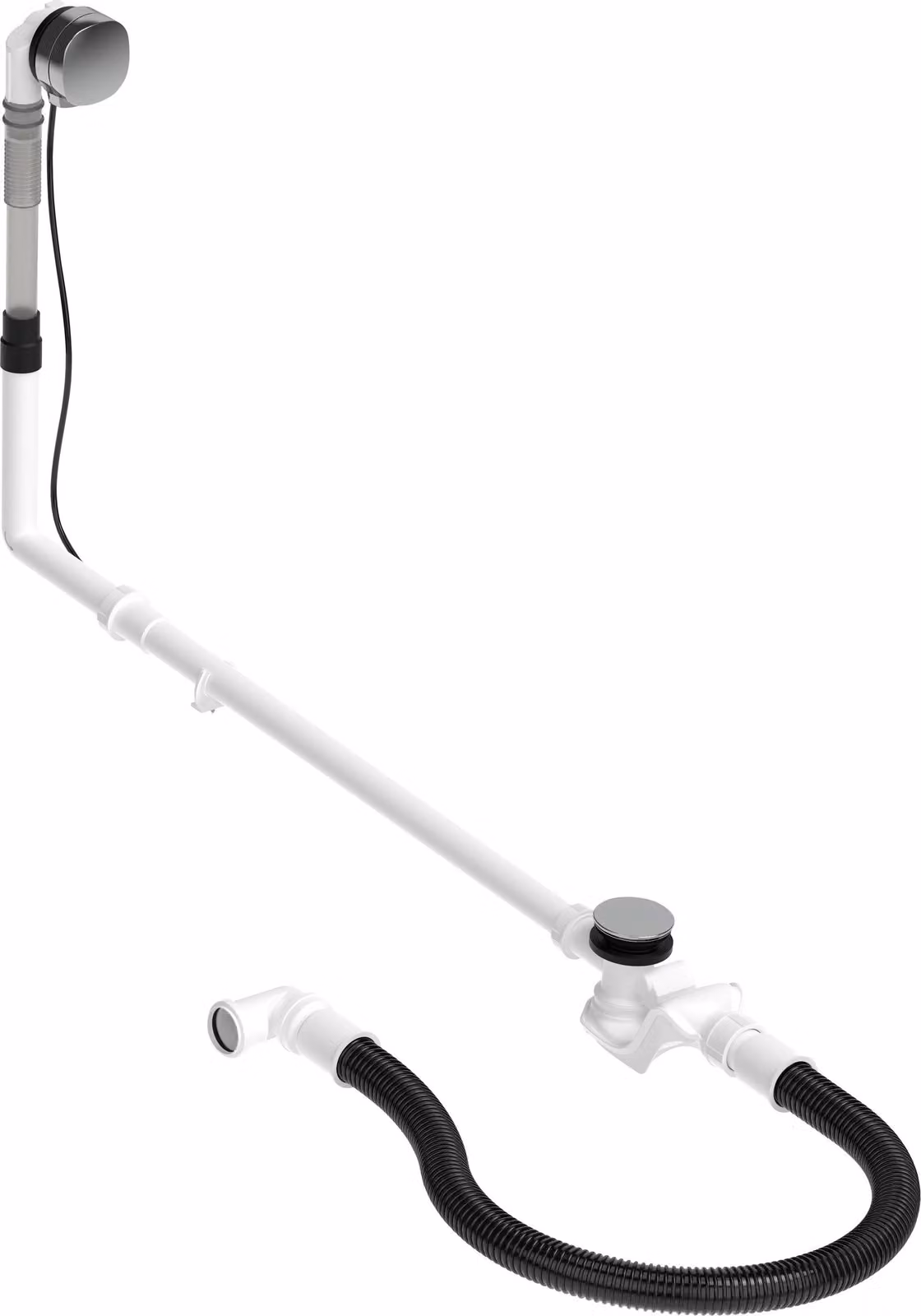 Duravit Quadroval ensemble vidage et trop-plein avec bec de baignoire 792211, chrome, 792211000001000, 792211000001000