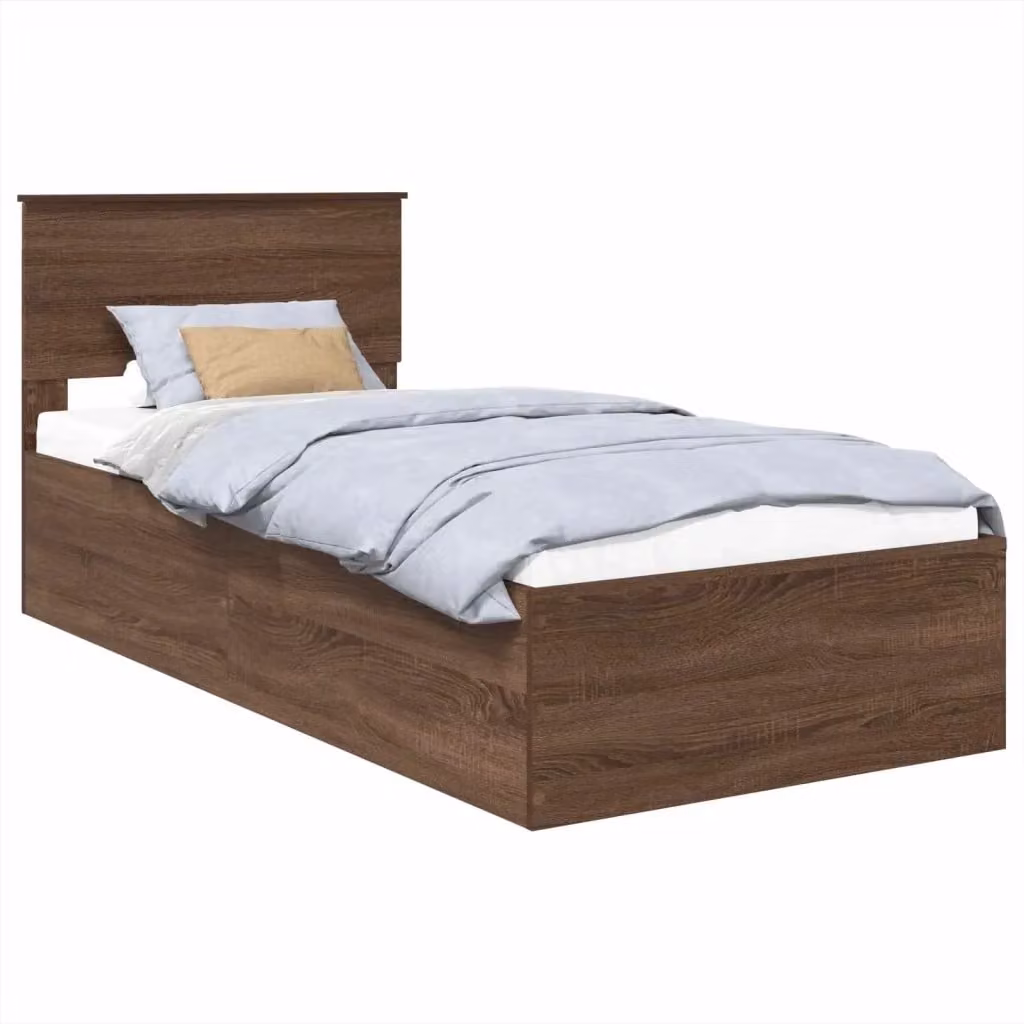 Letto con testiera vidaXL in legno Rovere Marrone L: 90 cm, P: 190 cm – 2