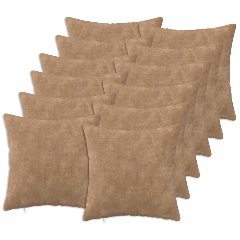 vidaXL Cuscino con cuscino HEERLEN 12 pz Tortora Fleece in microfibra