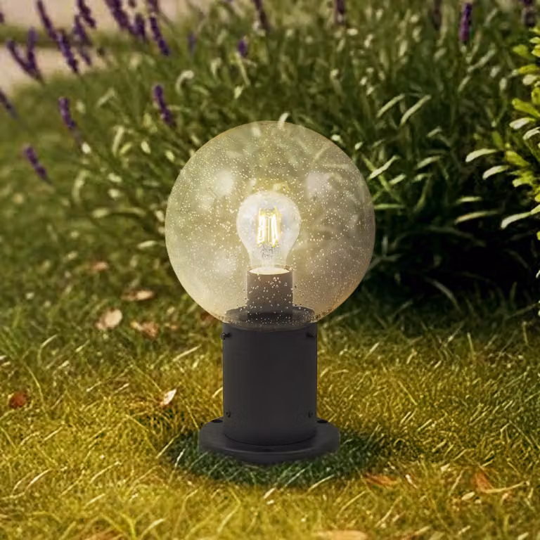 Lampione da giardino Dangan Lindby, dimmerabile, Chiaro / Trasparente, Vetro, Moderno, Lampada da esterni