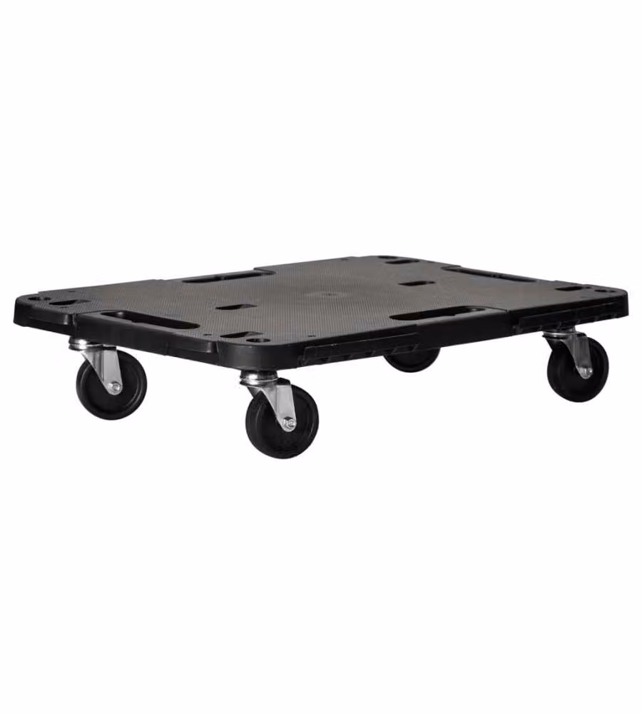 Pedana con ruote vidaXL in PP nera L: 58 cm, P: 38 cm, H: 12 cm – 2