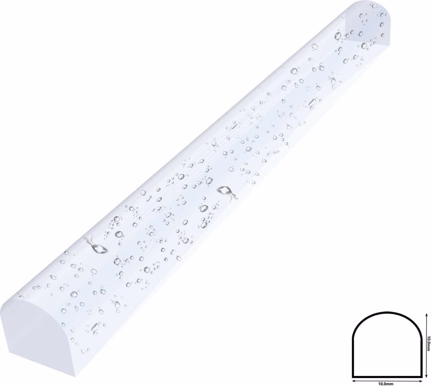 Paraspruzzi in acrilico 10×10 mm 80 cm Profilo paraspruzzi soglia doccia deflettore d'acqua