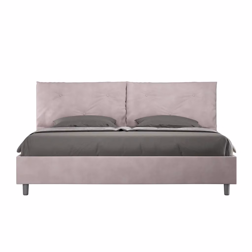 Letto matrimoniale Appia Large Ityhome con rete imbottita in microfibra colore glicine L/P: 180 x 200 cm – 2