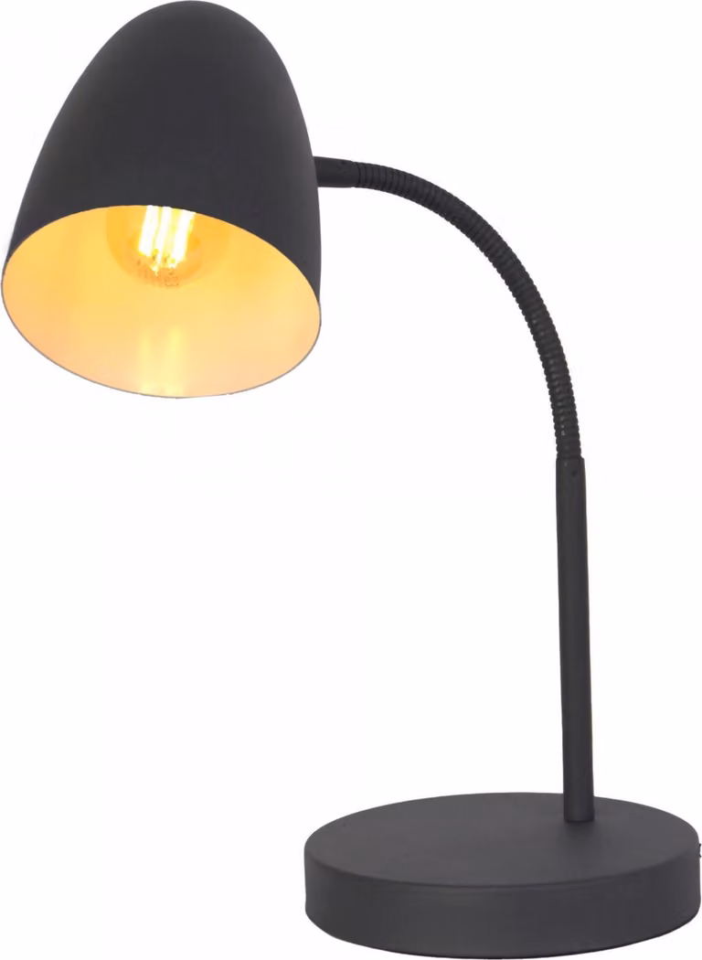 Lampada da tavolo, faretto mobile, nero, E14, H 40 cm