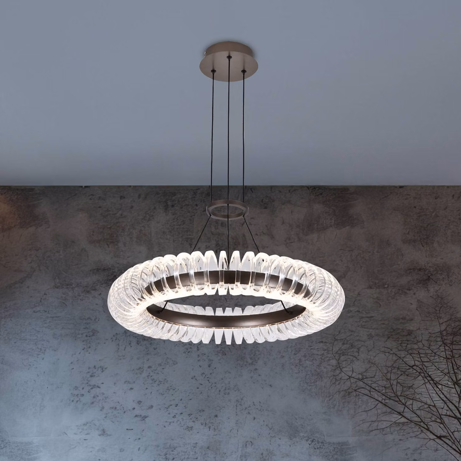 Viokef Lampada a sospensione Alba, Chiaro / Trasparente, Soggiorno / Sala da pranzo, Plastica, Moderno, Lampada a sospensione