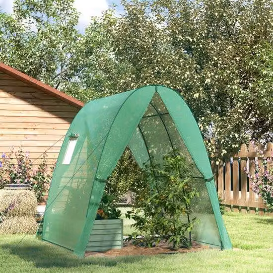 Vaso da giardino con sportello a rullo, 2 ante, resistente alle intemperie invernali, rivestimento in lamiera d'acciaio, per balcone o giardino, vaso per pomodori 180 x 180 x 200 cm, per pomodori, ortaggi, fiori, colore verde