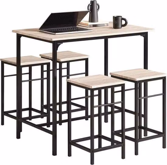 Set di mobili da giardino con 4 posti a sedere - Tavolo da esterno/interno a 5 elementi, salottino con zona pranzo