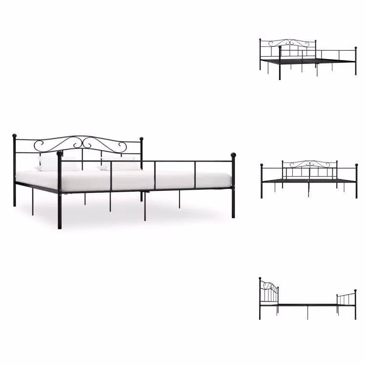 vidaXL Struttura letto in metallo nero 200×200 cm - Letti e strutture letto