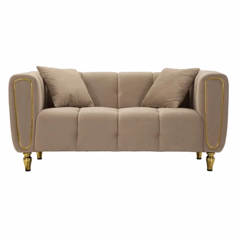 Divano Alma Mauro Ferretti in Velluto Grigio con Cuscini L: 155 cm, P: 81 cm, H: 71 cm – 2