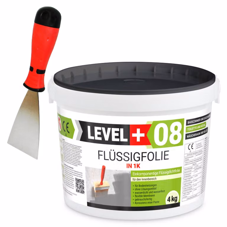 Set di sigillante a film liquido 4 kg, spatola in acciaio inossidabile da 60 mm, qualità da bagno, SET400