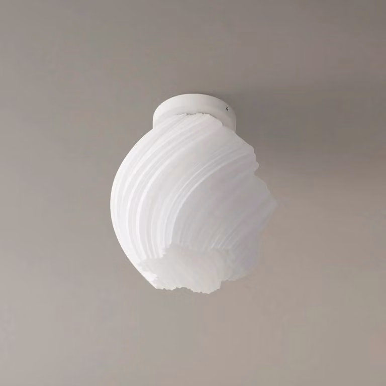 Plafoniera soffitto Nuvia Lindby, dimmerabile, Bianco / Opale, Soggiorno / Sala da pranzo, Moderno, Plafoniera