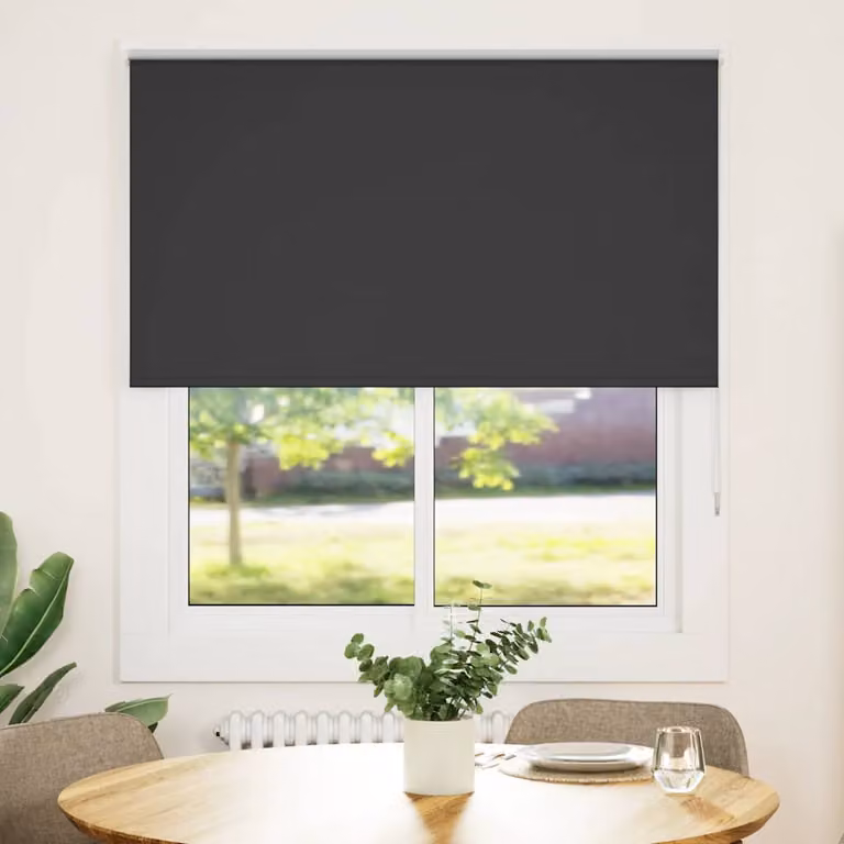 Tenda a Rullo Oscurante vidaXL in Poliestere, Colore Antracite/Nero, L 130 cm x H 175 cm