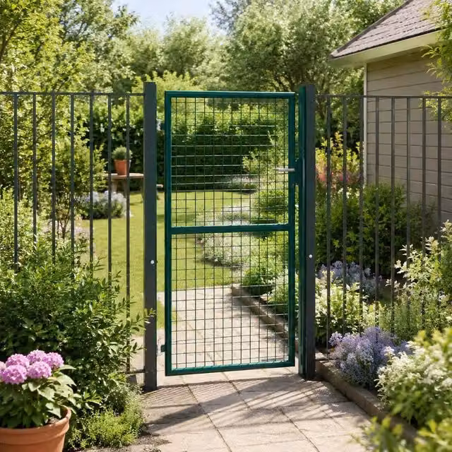 Steel Fence Gate 100x175 Cm Green