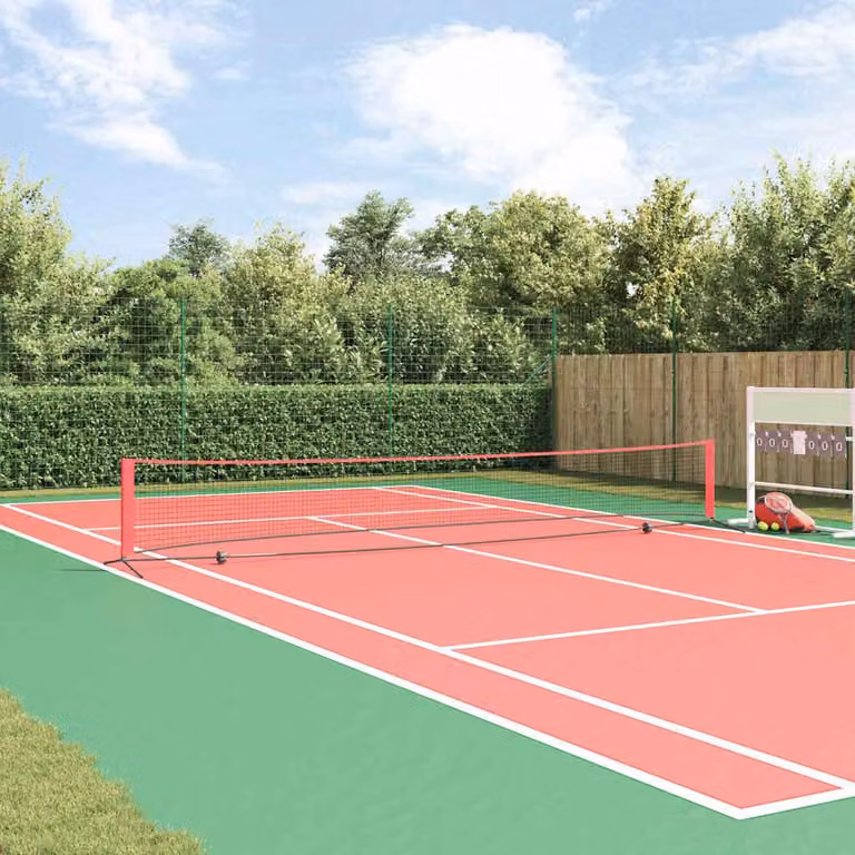 Rete da tennis Nero e Rosso 595 x 90,5 x 87 cm Poliestere