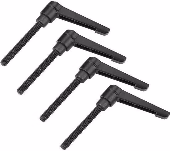 Set di pinze per viti - 4 pezzi - Manico in acciaio regolabile M6 - Colore nero - Resistente alla corrosione - Adatto per componenti meccanici - Impugnatura per macchinari