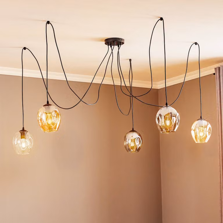 Lampada a sospensione in vetro Starla EMIBIG LIGHTING, dimmerabile, Nero, Soggiorno / Sala da pranzo, Vetro, Moderno, Lampada a sospensione