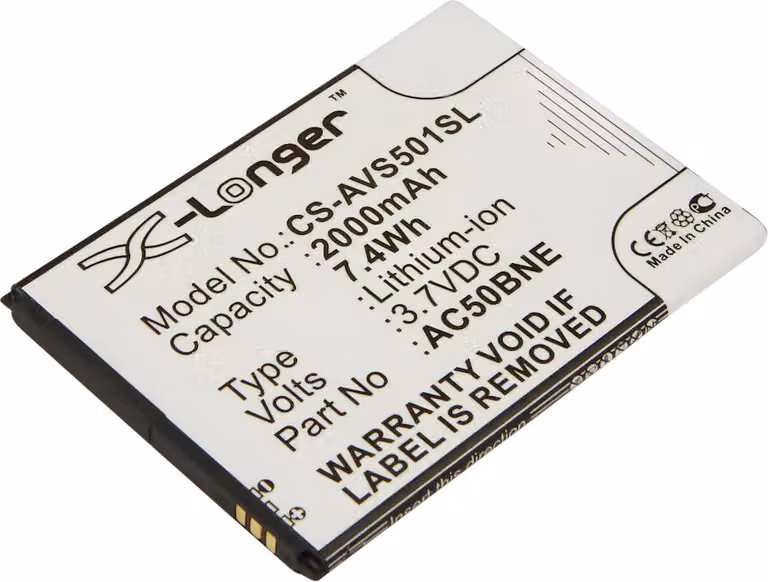 Avizar, Batteria Archos 50b Neon 3,7V 2000mAh compatibile, Bianco