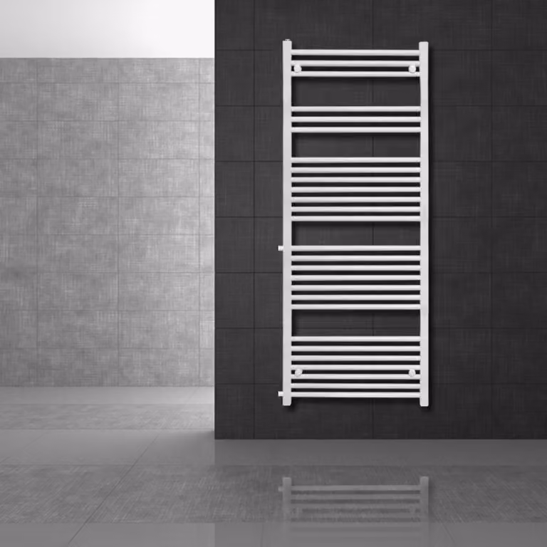 LuxeBath radiatore di ricambio per ristrutturazione 600x1600 mm bianco, radiatore per bagno diritto con attacco laterale, radiatore scaldasalviette senza elemento riscaldante