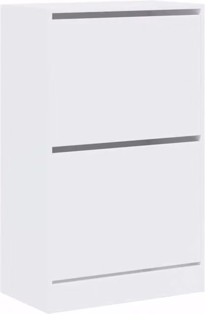 Scarpiera mobile contenitore moderna in MDF bianco per ingresso o soggiorno L: 60 cm, P: 34 cm, H: 96,5 cm