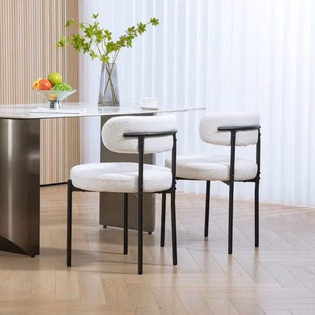 Set da 2 sedie da pranzo moderne REDOM colore bianco, L/P/H: 51 x 51 x 76 cm