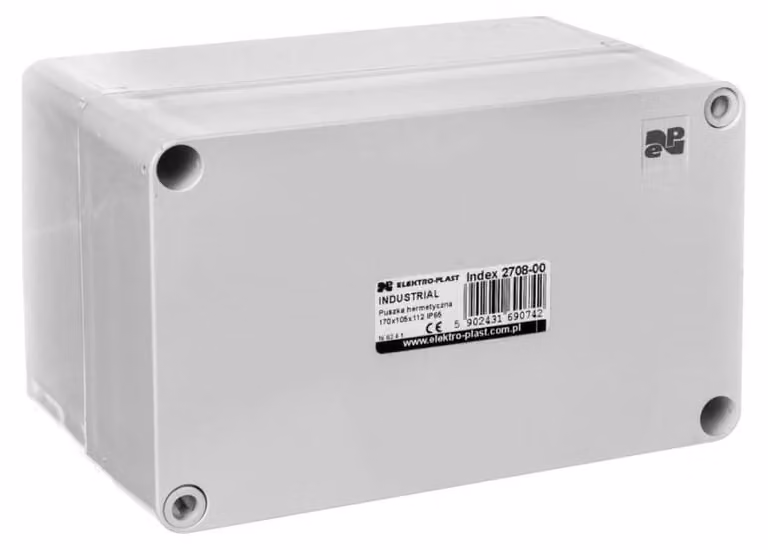 Contenitore industriale IP55 IP65, vuoto, scatola di derivazione, grigio chiaro