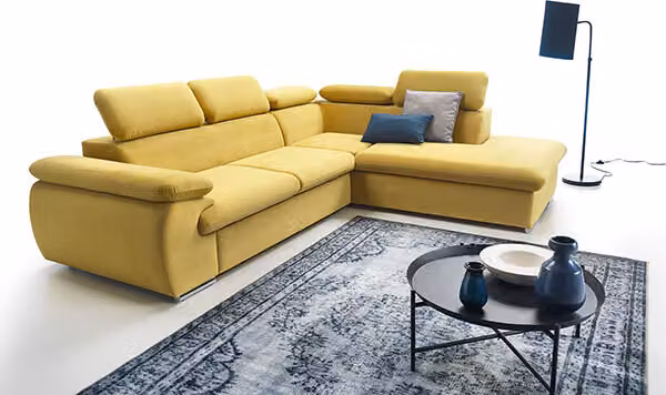 Divano angolare divano angolare divano imbottito letto angolare box funzione letto giallo limone recamiere destra
