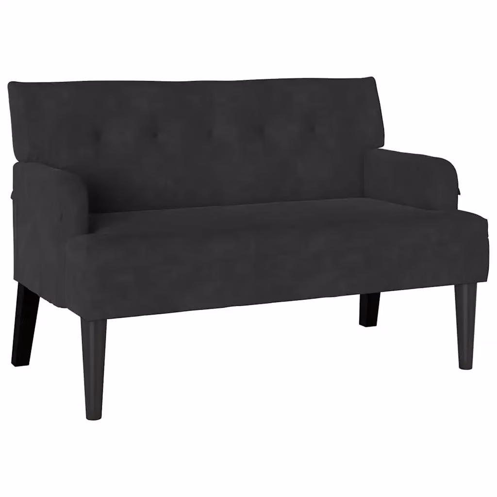 Panca Chesterfield vidaXL in velluto nero L: 112 cm, P: 65,5 cm, H: 75 cm – 2