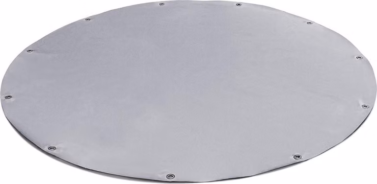(600g/m²) Telone tondo per camion/telo in PVC con occhielli da 20 mm (grigio RAL7042, 440 cm) Telo per piscina Telone per piscina Sottostrato per piscina Telone protettivo per piscina