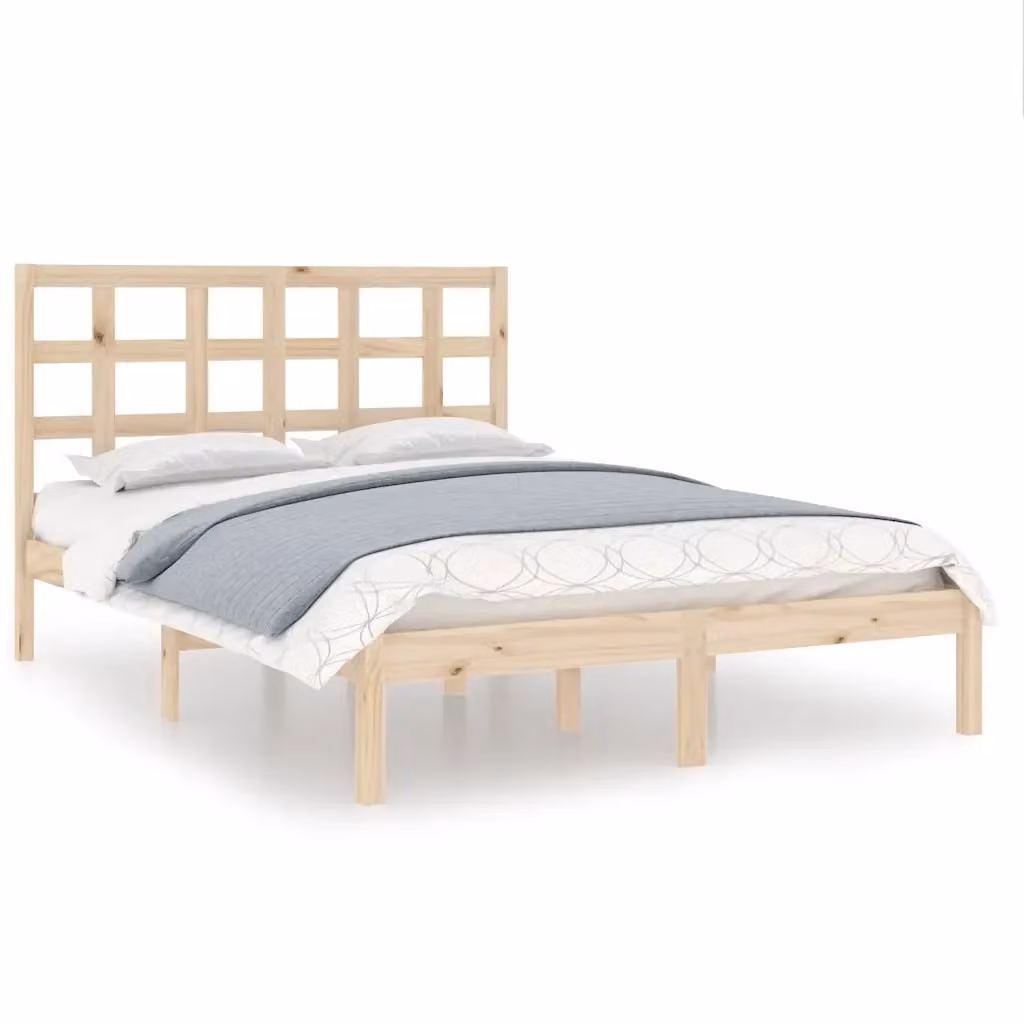 Giroletto vidaXL in legno massello di pino marrone con doghe fisse L: 140.5 cm, P: 195.5 cm – 2