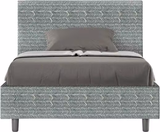 Letto imbottito Ityhome modello moderno in tessuto blu L/P/H: 120 x 200 x 135 cm