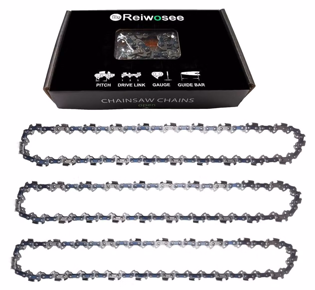 Set di 3 catene per motosega da 8 pollici