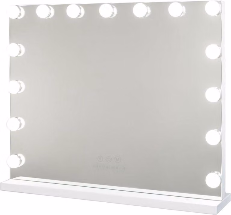 Specchio Hollywood illuminato - Specchio da trucco con luce, 15 LED - Specchio da toilette, modello 3