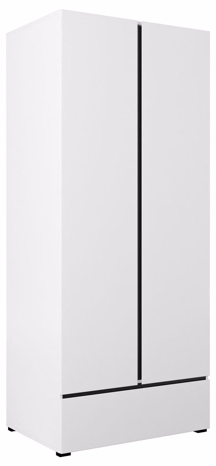 Armadio guardaroba Kaunas a 2 ante, bianco, 89x59,5x210 cm, bianco