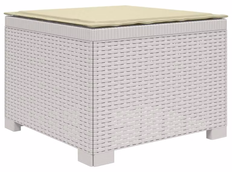 Panca da giardino moderna con aspetto in rattan e cuscino