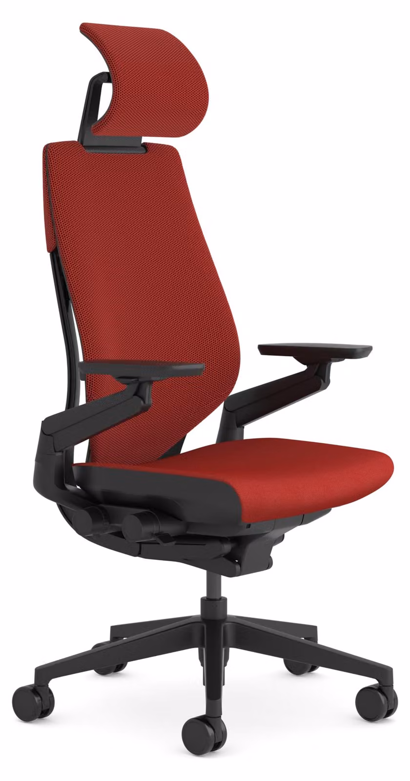 Sedia ergonomica da ufficio e gaming, colore rosso, con poggiatesta