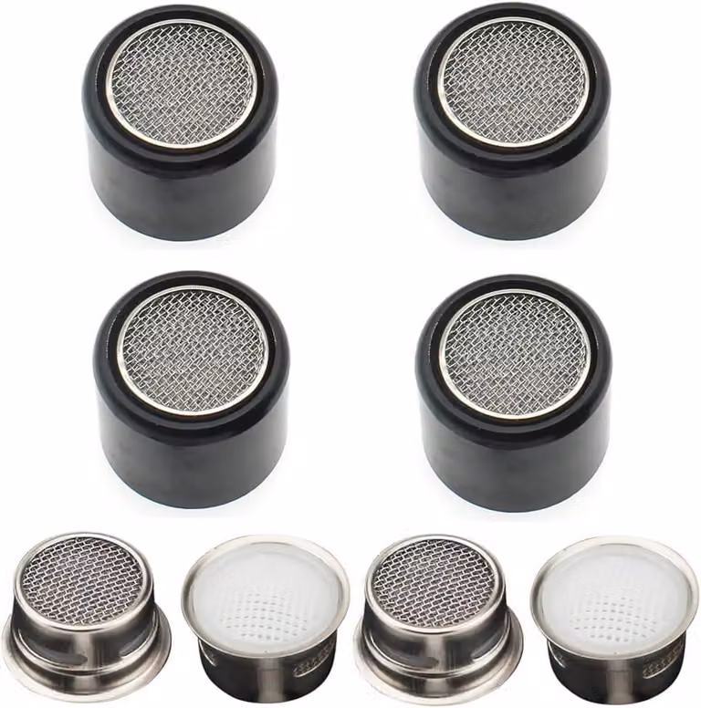Set di regolatori per rubinetti, composto da 4 pezzi, a risparmio idrico, realizzati in acciaio inossidabile e ottone, adatti per cucina e bagno